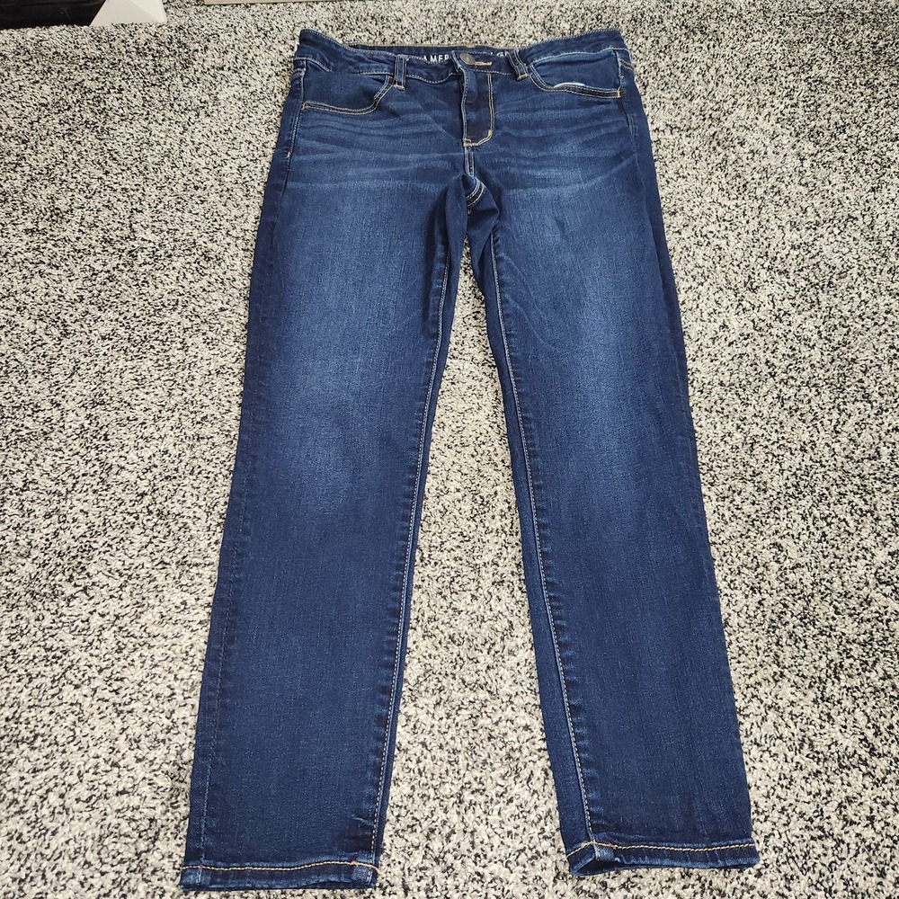 American Eagle Next Level Stretch Jegging Women Size 12 Short Darkwash Clean Cut